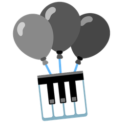 balloon and musical keyboard