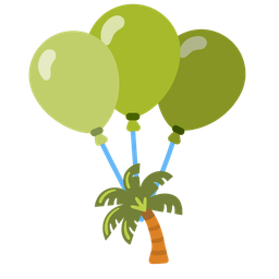 balloon and palm tree