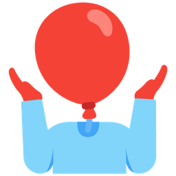 balloon and person shrugging