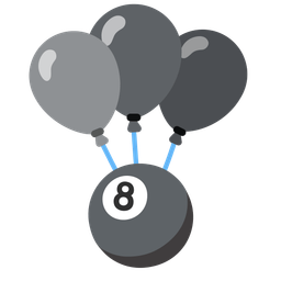 balloon and pool 8 ball