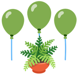 balloon and potted plant