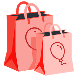 balloon and shopping bags