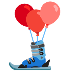balloon and skis