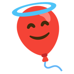Balloon and Smiling face with halo