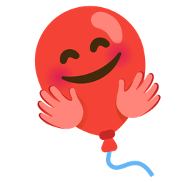 Balloon and Smiling face with open hands