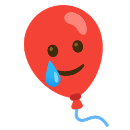 Balloon and Smiling face with tear