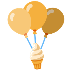 balloon and soft ice cream