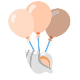 balloon and spiral shell