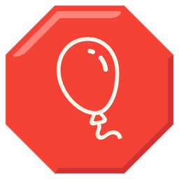 balloon and stop sign