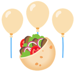 balloon and stuffed flatbread