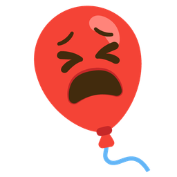 balloon and tired face