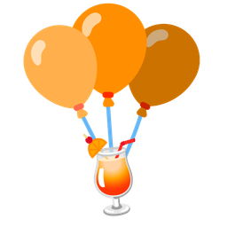 balloon and tropical drink
