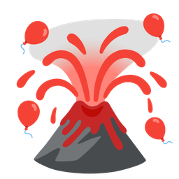 balloon and volcano