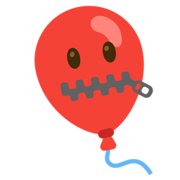 Balloon and Zipper-mouth face