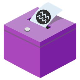 ballot box with ballot and Aquarius
