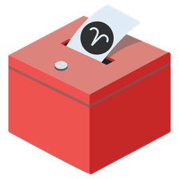 ballot box with ballot and Aries