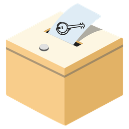 ballot box with ballot and banjo