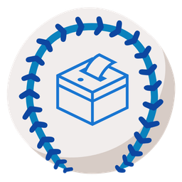 ballot box with ballot and baseball