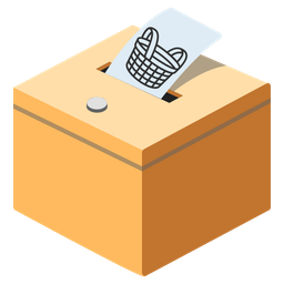 ballot box with ballot and basket
