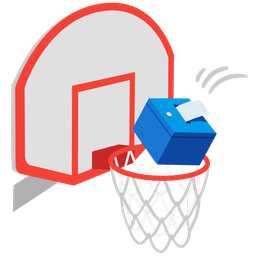 ballot box with ballot and basketball
