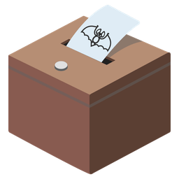 ballot box with ballot and bat