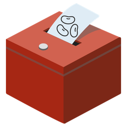ballot box with ballot and beans