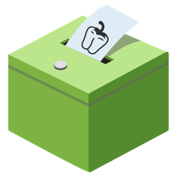 ballot box with ballot and bell pepper