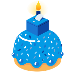 ballot box with ballot and birthday cake