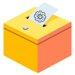 ballot box with ballot and blossom