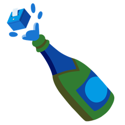 ballot box with ballot and bottle with popping cork