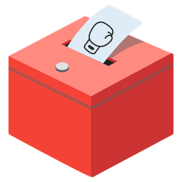 ballot box with ballot and boxing glove