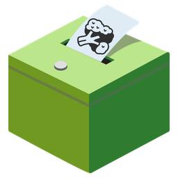 ballot box with ballot and broccoli