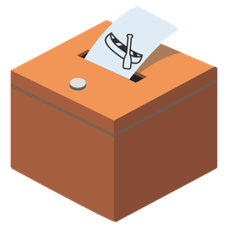 ballot box with ballot and canoe