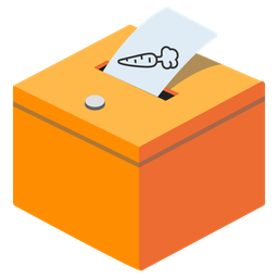 ballot box with ballot and carrot