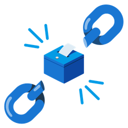 ballot box with ballot and chains