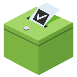ballot box with ballot and check mark button