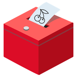 ballot box with ballot and cherries