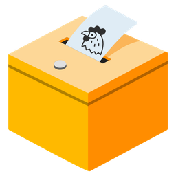 ballot box with ballot and chicken