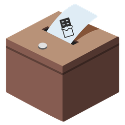 ballot box with ballot and chocolate bar