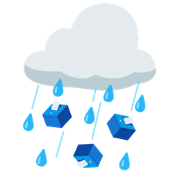 ballot box with ballot and cloud with rain