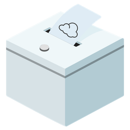 ballot box with ballot and cloud