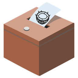 ballot box with ballot and coconut
