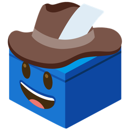 ballot box with ballot and cowboy hat face