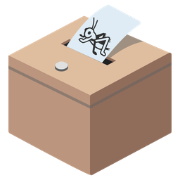 ballot box with ballot and cricket