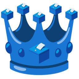 ballot box with ballot and crown