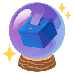 ballot box with ballot and crystal ball