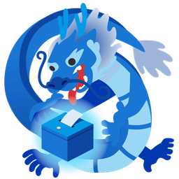 ballot box with ballot and dragon