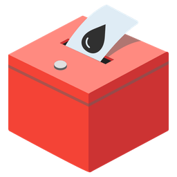 ballot box with ballot and drop of blood