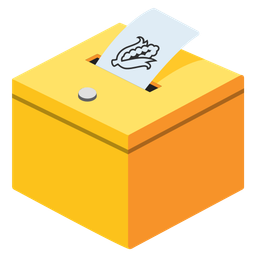 ballot box with ballot and ear of corn