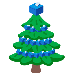 ballot box with ballot and evergreen tree
